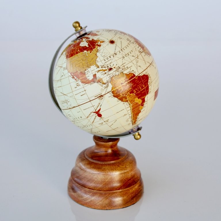 Small Cream World Globe